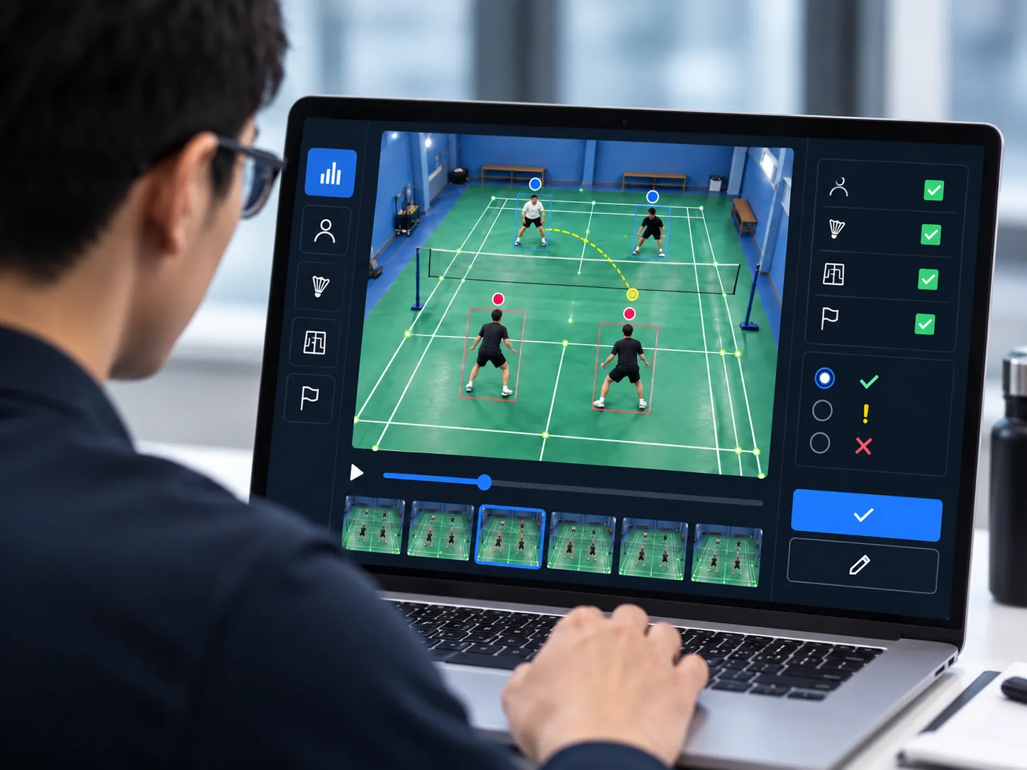 Processing badminton match video